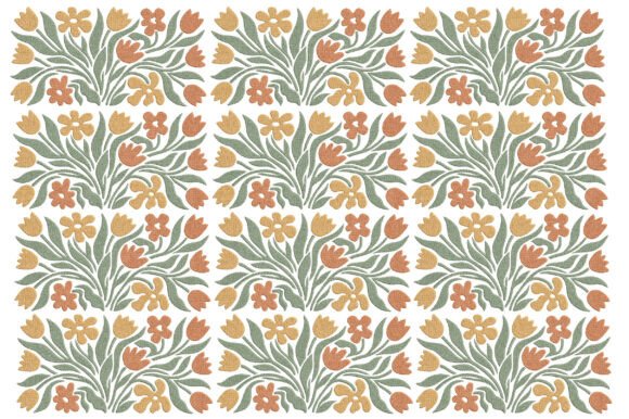 Abstract Organic Floral Embroidery for Apparel