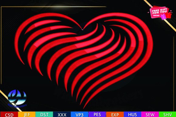 Heart Machine Embroidery Design for Apparel