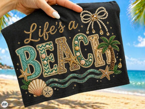 Life's a Beach Luxury Embroidery PNG File Review