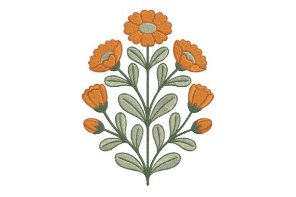 Reviewing the Orange Wildflower Embroidery Design